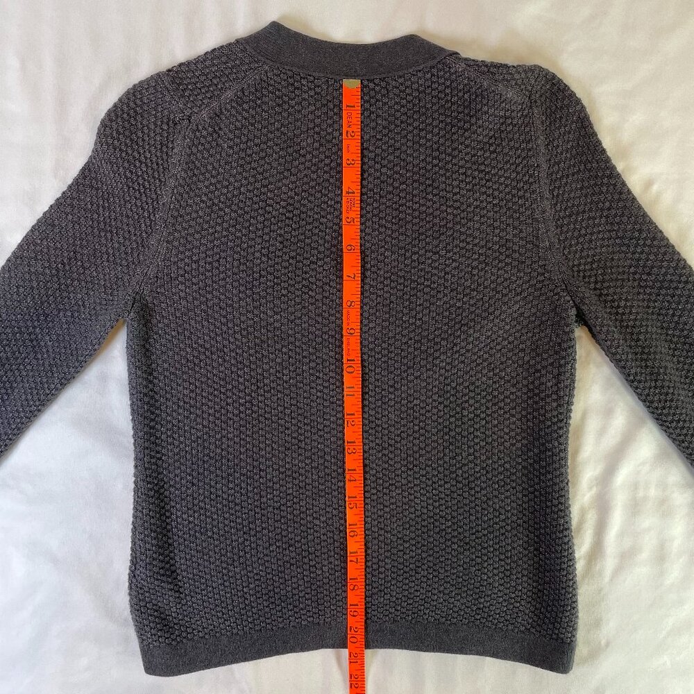 Banana Republic Size S Waffle Knit Cotton Cardigan Gray Open Front Long Sleeves - Picture 6 of 10
